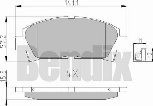 BENDIX 510163 - Kit pastiglie freno, Freno a disco autozon.pro