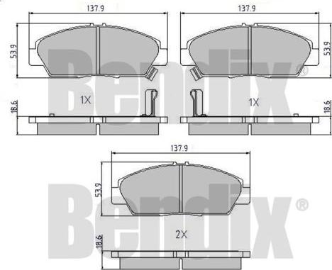 BENDIX 510162 - Kit pastiglie freno, Freno a disco autozon.pro