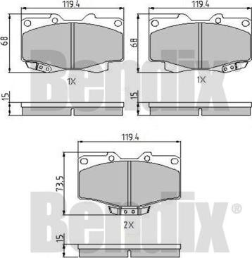 BENDIX 510105 - Kit pastiglie freno, Freno a disco autozon.pro