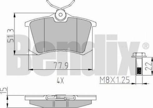 BENDIX 510106 - Kit pastiglie freno, Freno a disco autozon.pro