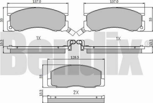 BENDIX 510184 - Kit pastiglie freno, Freno a disco autozon.pro