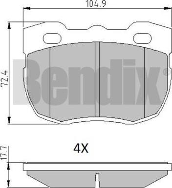 BENDIX 510180 - Kit pastiglie freno, Freno a disco autozon.pro