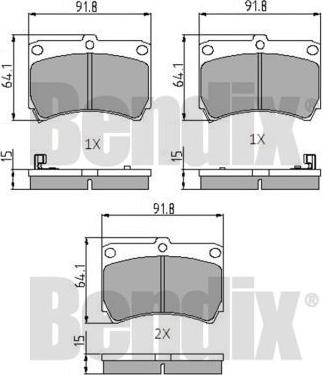 BENDIX 510135 - Kit pastiglie freno, Freno a disco autozon.pro