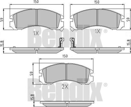 BENDIX 510136 - Kit pastiglie freno, Freno a disco autozon.pro