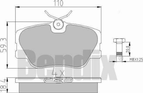 BENDIX 510129 - Kit pastiglie freno, Freno a disco autozon.pro