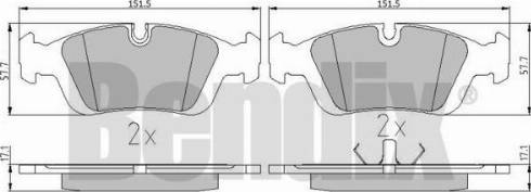 BENDIX 510121 - Kit pastiglie freno, Freno a disco autozon.pro