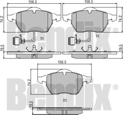 BENDIX 510174 - Kit pastiglie freno, Freno a disco autozon.pro