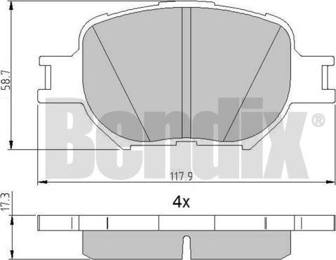 BENDIX 510845 - Kit pastiglie freno, Freno a disco autozon.pro