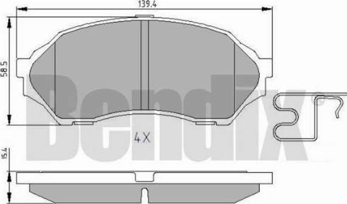 BENDIX 510840 - Kit pastiglie freno, Freno a disco autozon.pro