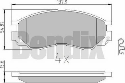 BENDIX 510842 - Kit pastiglie freno, Freno a disco autozon.pro