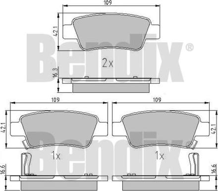 BENDIX 510855 - Kit pastiglie freno, Freno a disco autozon.pro