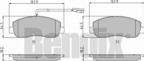 BENDIX 510864 - Kit pastiglie freno, Freno a disco autozon.pro