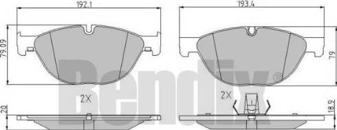 BENDIX 510860 - Kit pastiglie freno, Freno a disco autozon.pro