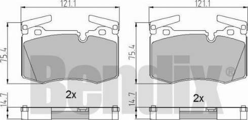 BENDIX 510861 - Kit pastiglie freno, Freno a disco autozon.pro