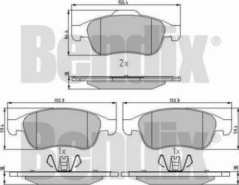 BENDIX 510867 - Kit pastiglie freno, Freno a disco autozon.pro