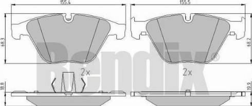 BENDIX 510804 - Kit pastiglie freno, Freno a disco autozon.pro