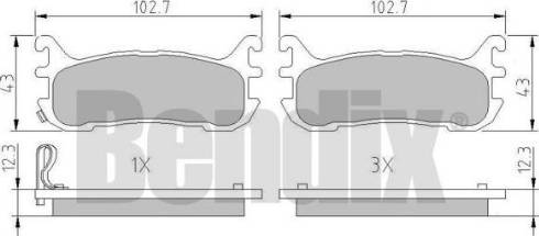 BENDIX 510819 - Kit pastiglie freno, Freno a disco autozon.pro