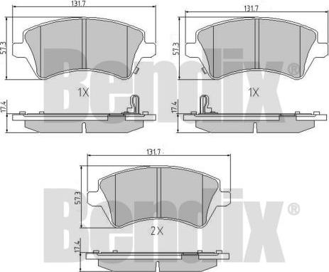 BENDIX 510815 - Kit pastiglie freno, Freno a disco autozon.pro