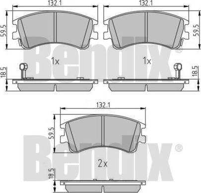 BENDIX 510818 - Kit pastiglie freno, Freno a disco autozon.pro