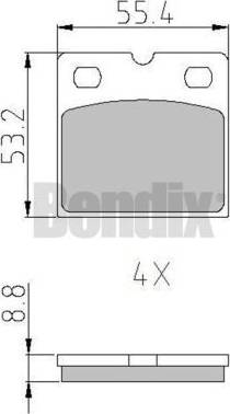 BENDIX 510888 - Kit pastiglie freno, Freno di stazionamento a disco autozon.pro