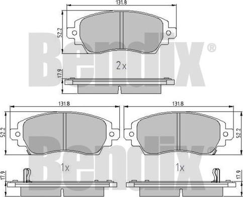 BENDIX 510835 - Kit pastiglie freno, Freno a disco autozon.pro