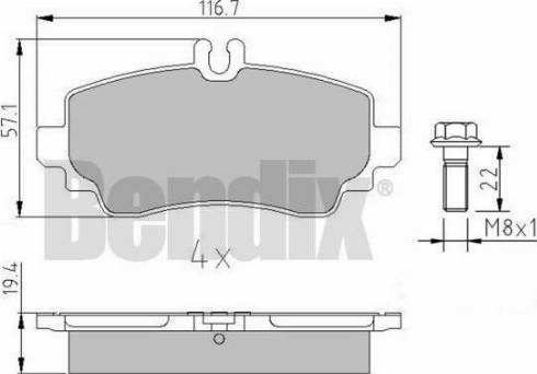 BENDIX 510836 - Kit pastiglie freno, Freno a disco autozon.pro