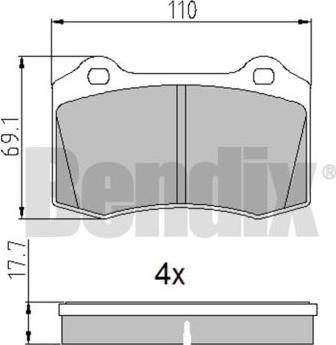 BENDIX 510833 - Kit pastiglie freno, Freno a disco autozon.pro