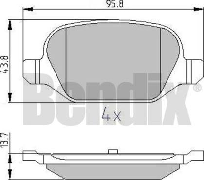 BENDIX 510832 - Kit pastiglie freno, Freno a disco autozon.pro