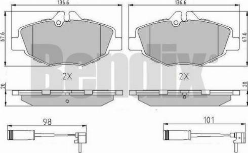 BENDIX 510837 - Kit pastiglie freno, Freno a disco autozon.pro