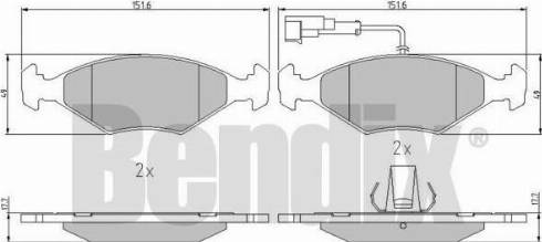 BENDIX 510822 - Kit pastiglie freno, Freno a disco autozon.pro