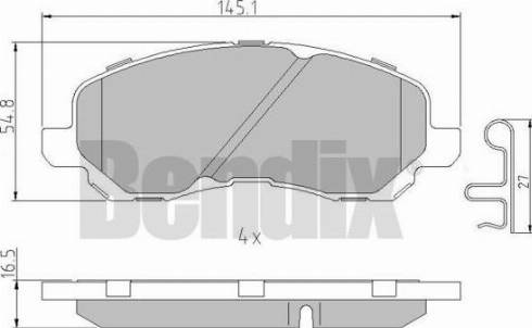 BENDIX 510874 - Kit pastiglie freno, Freno a disco autozon.pro