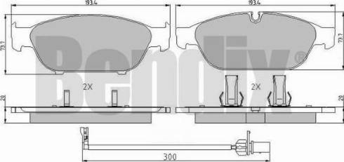 BENDIX 510876 - Kit pastiglie freno, Freno a disco autozon.pro