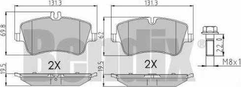 BENDIX 510395 - Kit pastiglie freno, Freno a disco autozon.pro