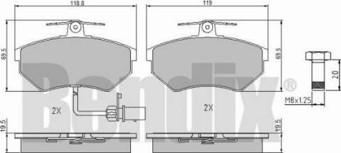 BENDIX 510391 - Kit pastiglie freno, Freno a disco autozon.pro