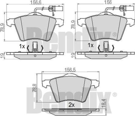 BENDIX 510398 - Kit pastiglie freno, Freno a disco autozon.pro