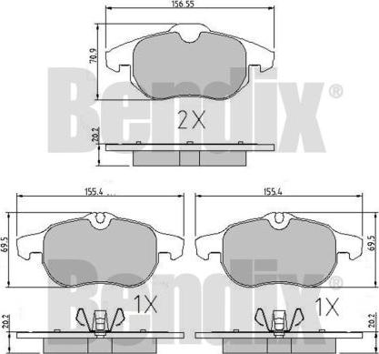 BENDIX 510393 - Kit pastiglie freno, Freno a disco autozon.pro