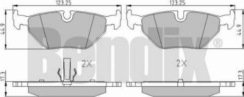 BENDIX 510349 - Kit pastiglie freno, Freno a disco autozon.pro