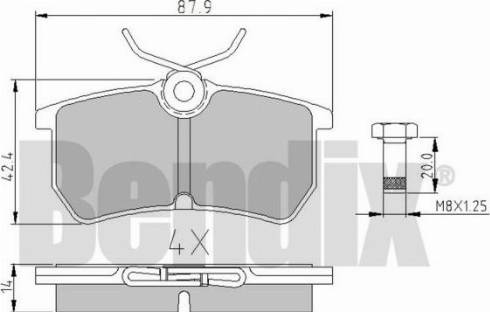 BENDIX 510344 - Kit pastiglie freno, Freno a disco autozon.pro