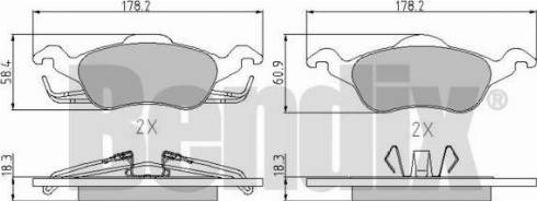 BENDIX 510345 - Kit pastiglie freno, Freno a disco autozon.pro