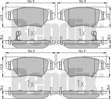 BENDIX 510341 - Kit pastiglie freno, Freno a disco autozon.pro