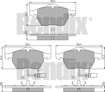 BENDIX 510343 - Kit pastiglie freno, Freno a disco autozon.pro