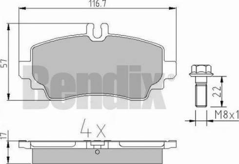 BENDIX 510342 - Kit pastiglie freno, Freno a disco autozon.pro