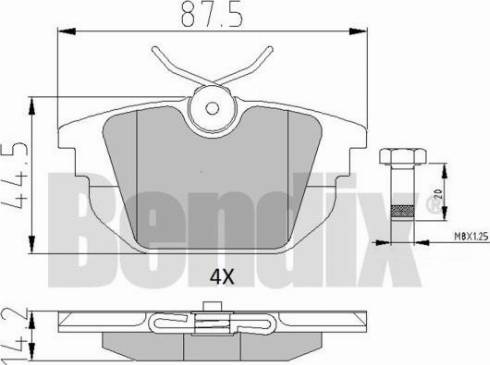 BENDIX 510355 - Kit pastiglie freno, Freno a disco autozon.pro