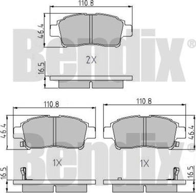 BENDIX 510358 - Kit pastiglie freno, Freno a disco autozon.pro