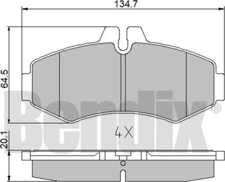 BENDIX 510357 - Kit pastiglie freno, Freno a disco autozon.pro