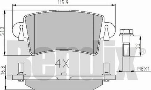 BENDIX 510369 - Kit pastiglie freno, Freno a disco autozon.pro