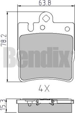 BENDIX 510361 - Kit pastiglie freno, Freno a disco autozon.pro