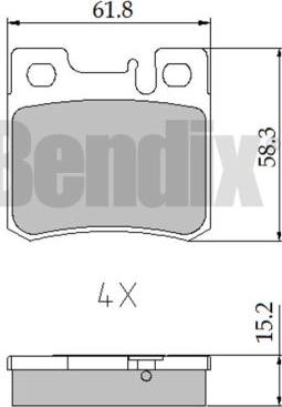 BENDIX 510300 - Kit pastiglie freno, Freno a disco autozon.pro