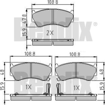 BENDIX 510301 - Kit pastiglie freno, Freno a disco autozon.pro