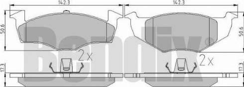 BENDIX 510307 - Kit pastiglie freno, Freno a disco autozon.pro